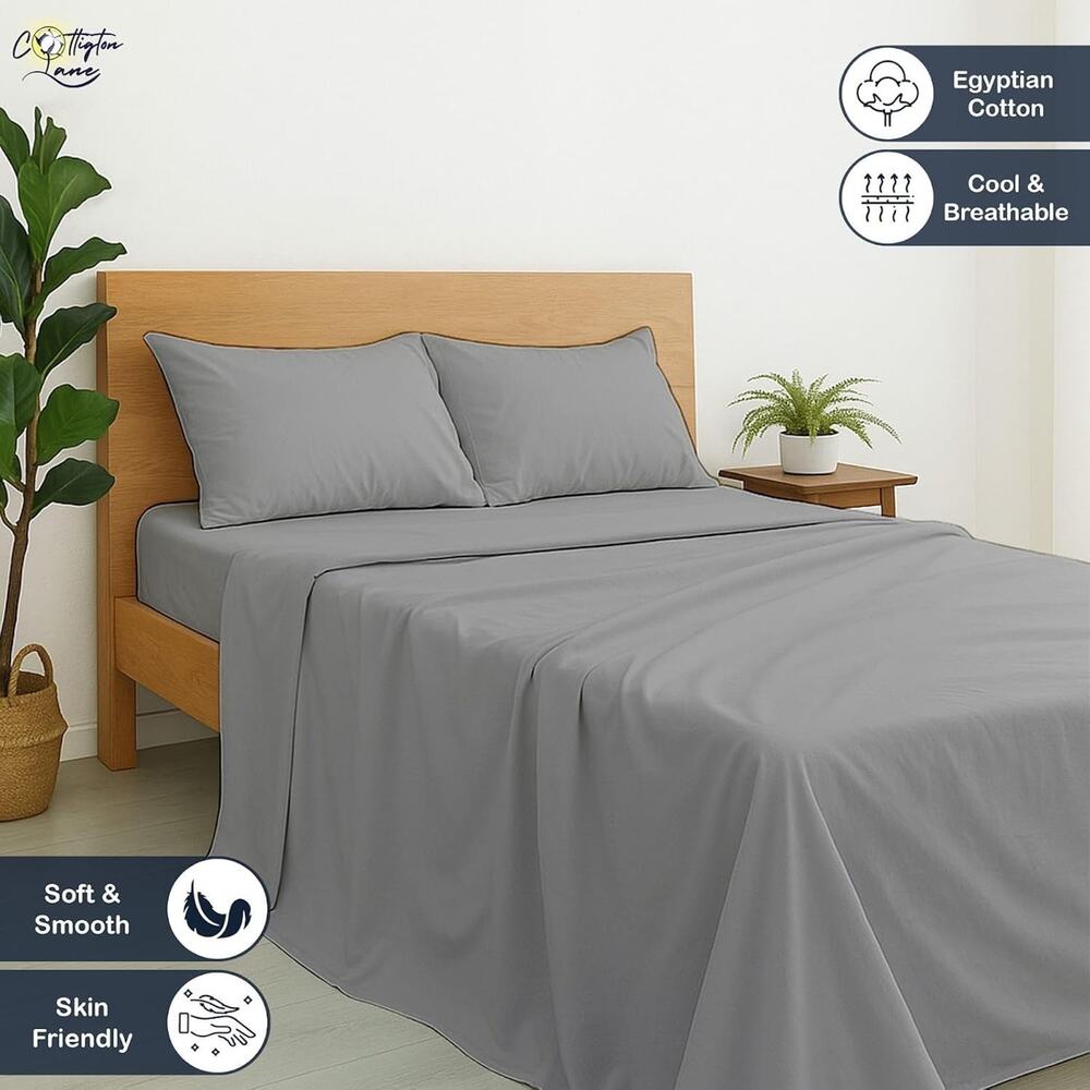 Cottinton Lane 4 Piece Full XL Size Sheet Set, Premium 100% Egyptian Cotton 400‎